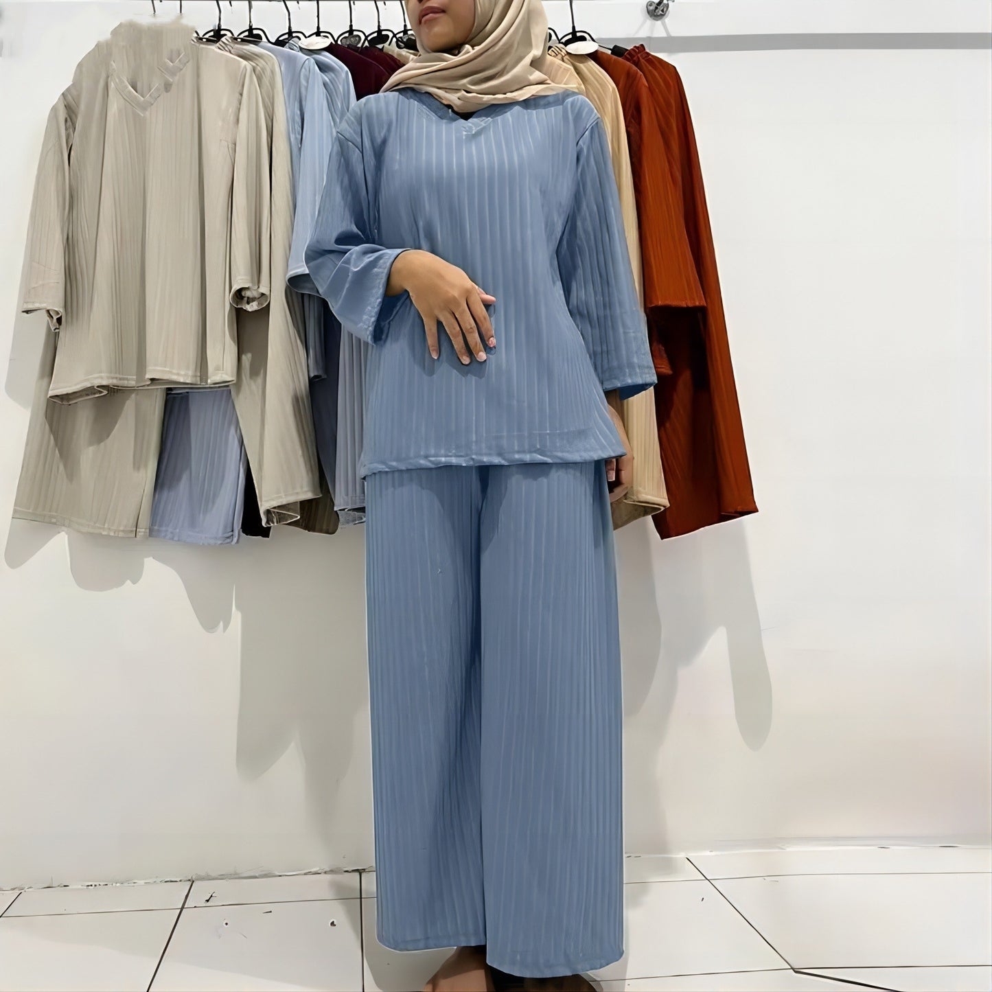 Women's Fashion 2-Piece Set Muslim Suit